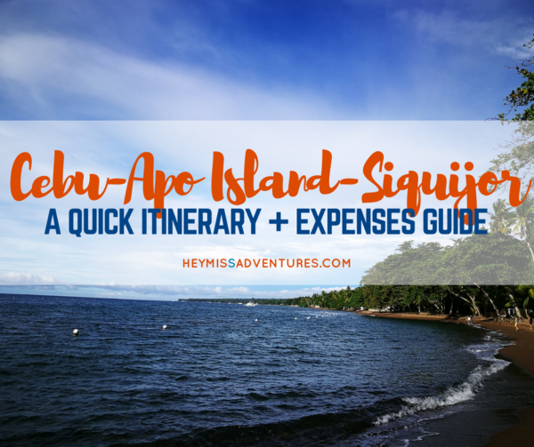 3D2N Cebu-Apo Island-Siquijor Itinerary and Expenses Guide | Hey, Miss Adventures!